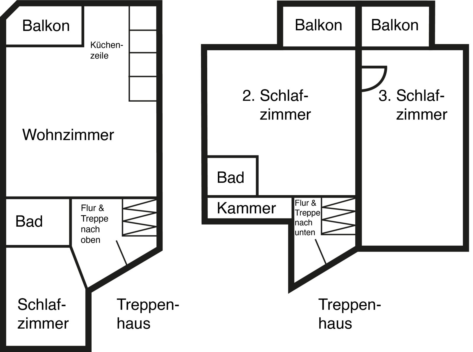 Grundriss 4-Raum für bis zu 8 Personen 